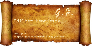 Góber Henrietta névjegykártya