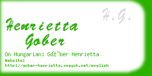 henrietta gober business card